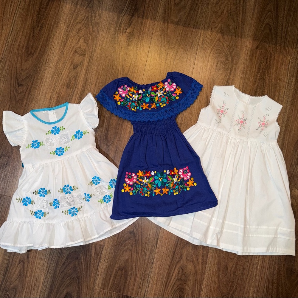 Handmade from Mexico Floral Embroidered Dresses